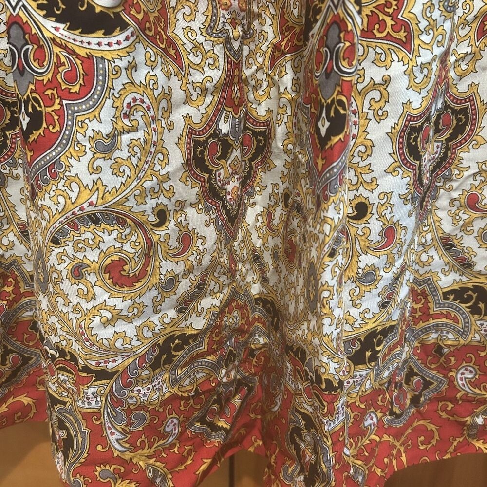 NWT VTG Susan Bristol Rayon Wool Midi Skirt-Multicolor Paisley-Sz 14-Gypsy-Boho - Picture 3 of 10